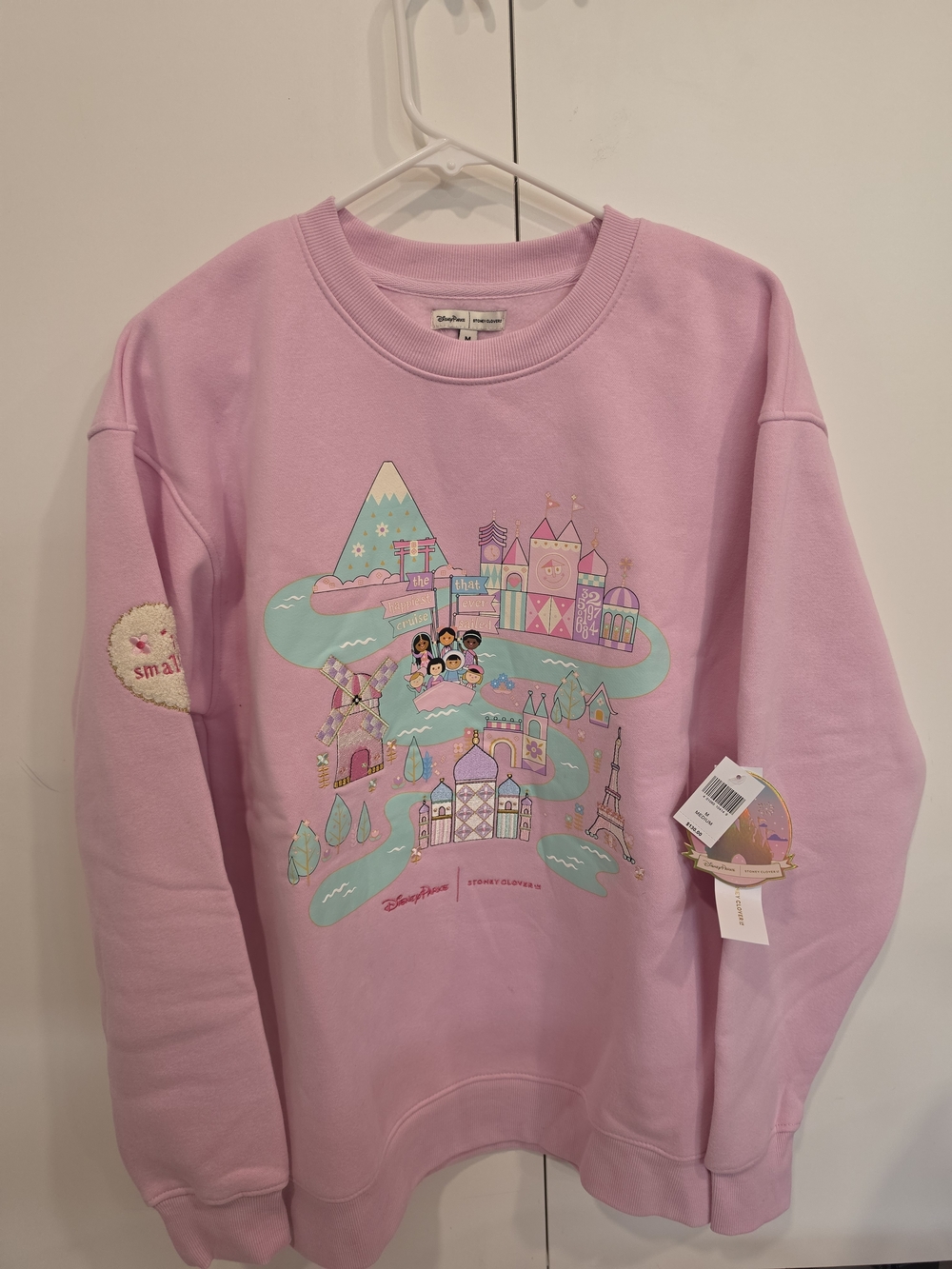 Stony Clover Disney Parks It's A Small WorldPink Graphic Crewneck Sweatshirt